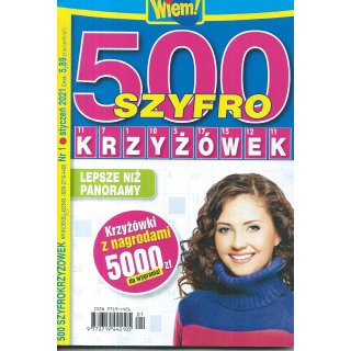 500 szyfro krzyżówek; Wiem; 1/2021