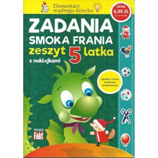 Zadania Smoka Frania zeszyt 5 latka z naklejkami Fakt poleca