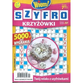Szyfro krzyżówki Wiem! nr 7/2026 kwiecień
