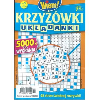 Krzyżówki Układanki Wiem! nr 5/2026 maj