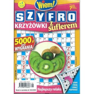 Szyfro Krzyżówki z suflerem Wiem! nr 5/2026 maj