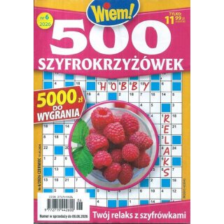 500 szyfro krzyżówek Wiem! nr 6/2026 czerwiec