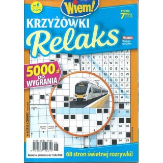 Krzyżówki Relaks Wiem! nr 6/2026 czerwiec