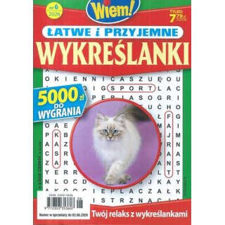 Łatwe i przyjemne wykreślanki nr 6/2026 Wiem! czerwiec