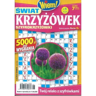 Świat Krzyżówek Szyfrokrzyżówki Wiem! nr 6/2026 czerwiec