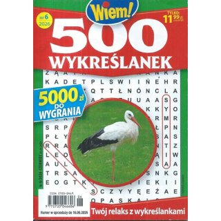 500 wykreślanek Wiem! nr 6/2026 czerwiec