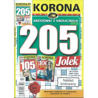 205 Jolek z KORONĄ nr 3-4/2025 Krzyżówki z króliczkiem, KORONA