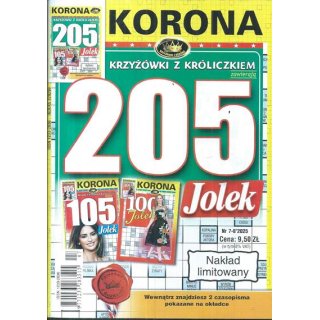 205 Jolek z KORONĄ nr 7-8/2025 Krzyżówki z króliczkiem, KORONA
