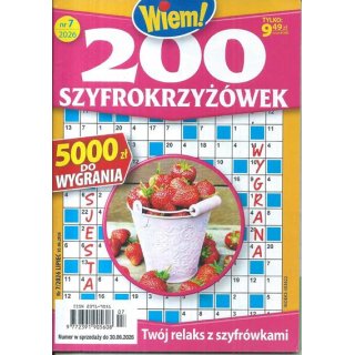 200 szyfro krzyżówek nr 7/2026 Wiem! lipiec