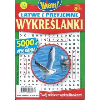 Łatwe i przyjemne wykreślanki nr 7/2026 Wiem! lipiec