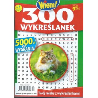 300 wykreślanek Wiem! nr 7/2026 lipiec