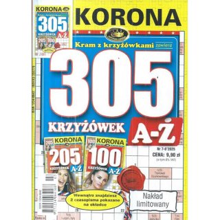 305 krzyżówek A-Ż z KORONĄ nr 7-8/2025 Kram z krzyżówkami, KORONA