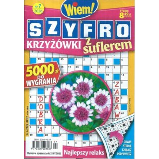 Szyfro Krzyżówki z suflerem Wiem! nr 7/2026 lipiec