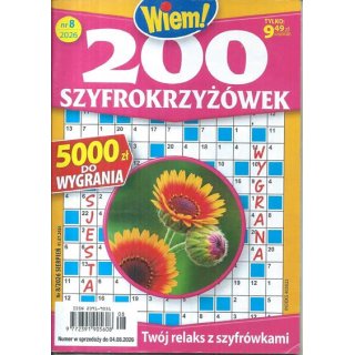 200 szyfro krzyżówek nr 8/2026 Wiem! sierpień