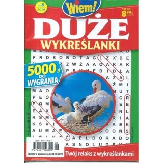 Duże wykreślanki nr 8/2026 Wiem! sierpień