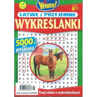 Łatwe i przyjemne wykreślanki nr 8/2026 Wiem! sierpień