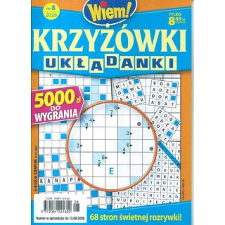 Krzyżówki Układanki Wiem! nr 8/2026 sierpień