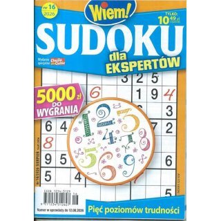 Sudoku dla ekspertów Wiem! nr 16/2026 sierpień