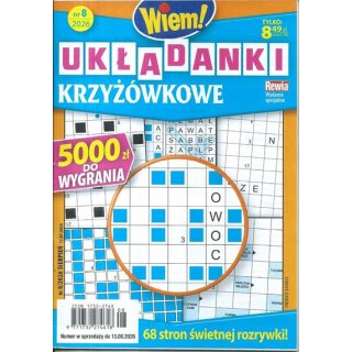 Układanki krzyżówkowe Wiem! nr 8/2026 sierpień
