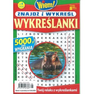Wykreślanki znajdź i wykreśl Wiem! nr 8/2026 sierpień