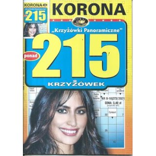 215 krzyżówek panoramicznych z KORONĄ nr 9-10/2021 Krzyżówki Panoramiczne, KORONA