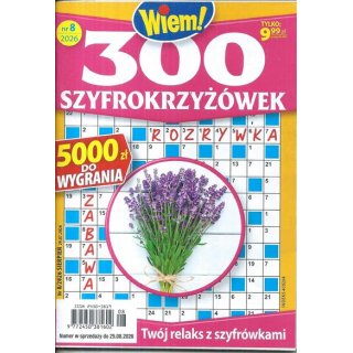 300 szyfro krzyżówek Wiem! nr 8/2026 sierpień