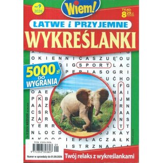 Łatwe i przyjemne wykreślanki nr 9/2026 Wiem! wrzesień