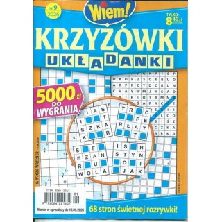 Krzyżówki Układanki Wiem! nr 9/2026 wrzesień