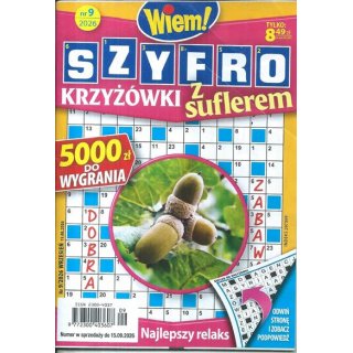 Szyfro Krzyżówki z suflerem Wiem! nr 9/2026 wrzesień