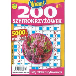 200 szyfro krzyżówek nr 10/2026 Wiem! październik
