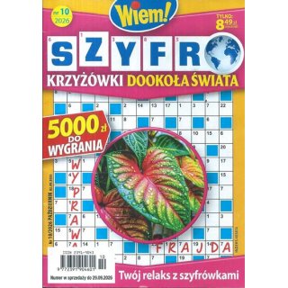 Szyfro Krzyżówki dookoła świata nr 10/2026 Wiem! październik