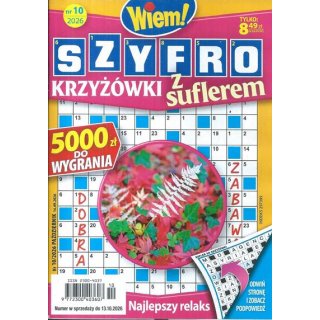 Szyfro Krzyżówki z suflerem Wiem! nr 10/2026 październik