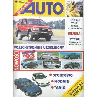 Auto International nr 11/1992 – Nowości z Paryża, test JEEP-a Grand Cherokee i narodziny Renault Twingo
