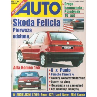 Auto International nr 11/1994 – Premiera nowej Skody Felicia, wielki test Opla Omegi MV6, sekrety katalizatorów i zimowy poradnik kierowcy