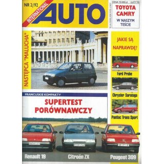 Auto International nr 2/1992 – Test nowej Hondy Civic, mity o bezpieczeństwie i motoryzacyjne "podróbki"