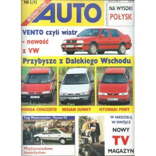 Auto International nr 5/1992 – Test Mazdy MX-3, nowa Alfa Romeo 155 i jak kupić dobre auto używane