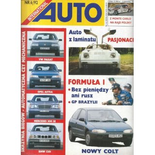 Auto International nr 6/1992 – Nowa Toyota Corolla, test Ferrari 512 TR i Skoda Favorit pod lupą