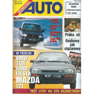 Auto International nr 8/1994 – Potężne BMW 740i, wielki test aut miejskich, francuska odpowiedź na kombi i nowa era płatnego parkowania w Polsce Auto International nr 8/1994 – Potężne BMW 740i, wielki test aut miejskich, francuska odpowiedź na kombi i nowa era płatnego parkowania w Polsce